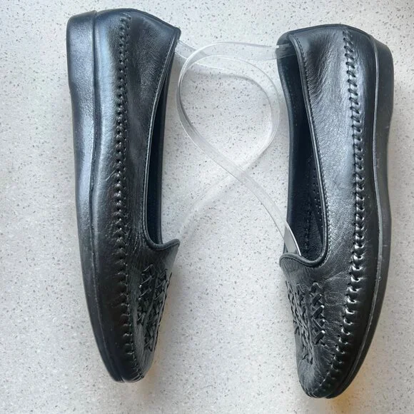 Dexter Womens Size 9 M Black Leather Slip On Shoes - Picture 7 of 11